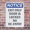 Signmission Exit Sign, Plastic, 7 in W, 10 in H, Exit Only Door Is Locked No Re-Entry OS-2PACK-NS-P-710-V-12227 - alternate 3